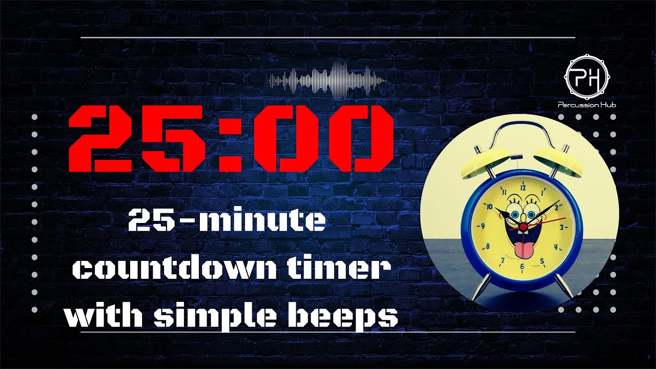 25 Minute Countdown Timer with Beep | Music Practice,Focus, Study, Workout, Meditation, Relax