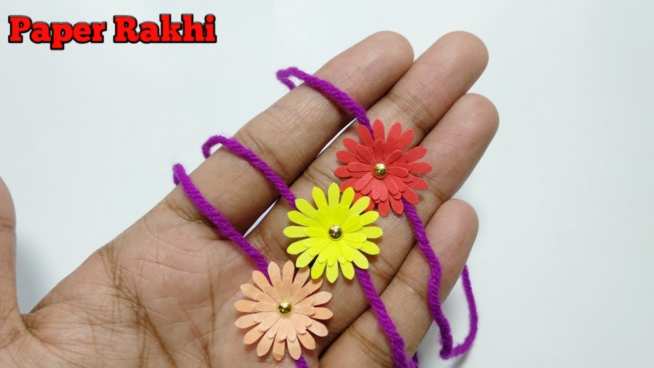DIY paper flower Rakhi YouTube