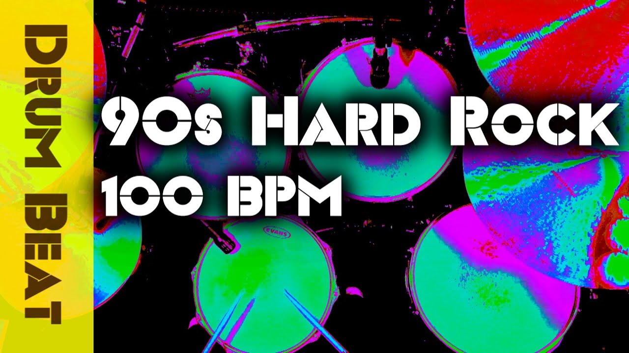 90s Hard Rock Drum Track 100 BPM YouTube