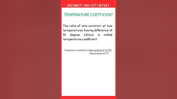 Temperature coefficient in chemical kinetics |jee2024