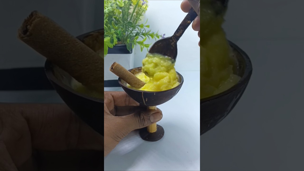 Easy [DIY]  coconut shell making ice cream  glass 🍨