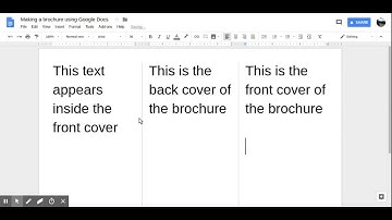 Making a brochure using Google Docs