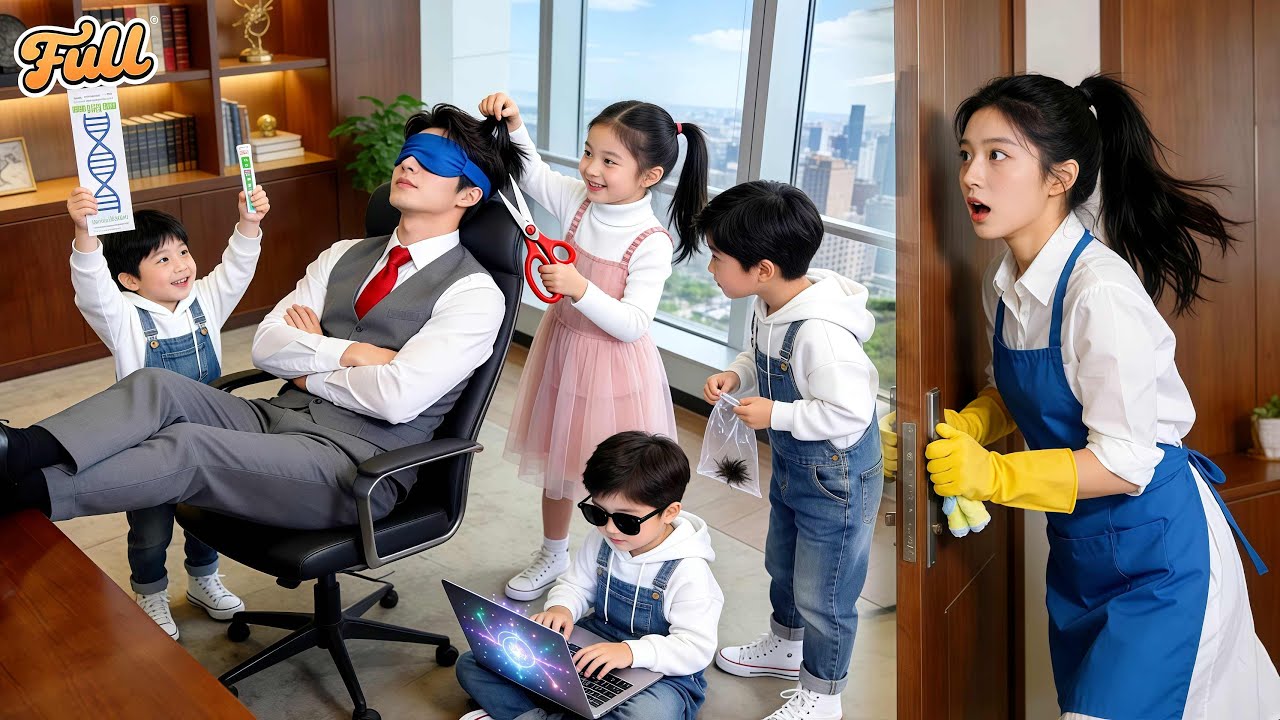 Single Mom Brought 4 Kids Work!But They Sneaked Into Office&Cut CEO Hair For DNA!