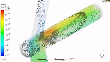 ansys 14.0 fluid flow (cfx), animated streamline, 3rd test video