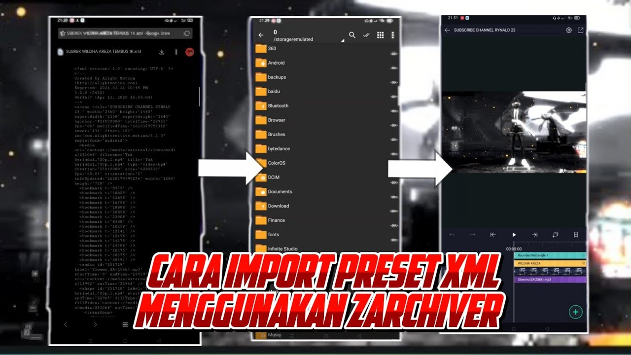 Cara mengimport preset XML dengan ZArchiver dan cara mengatasi preset