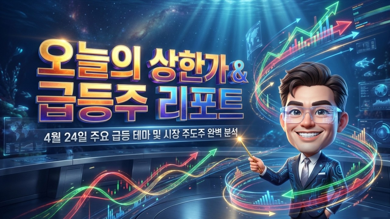 [4월 24일 상한가/급등주 분석]  상한가 폭발! 전력 반도체부터 K-뷰티까지, 지금 당장 주목해야 할 테마 5