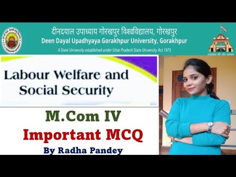 Labour welfare and social security (HRM) M.COM 4rth sem most Important MCQ. By Radha Pandey DDU