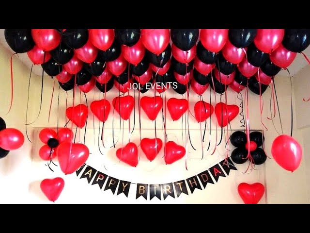 Birthday Surprise Room Decoration For Husband, Balloon Decoration ...