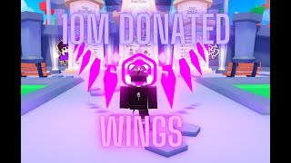 10 Million Robux Donated Starfall Wings Showcase! | ROBLOX Pls Donate