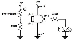 Automatic Light Using NAND GATES