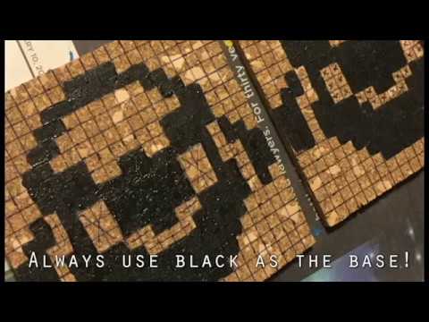 Recycling Cork Board with Pixel Art - Step by step video on how to create pixel art coasters, magnets, or large cork boards.