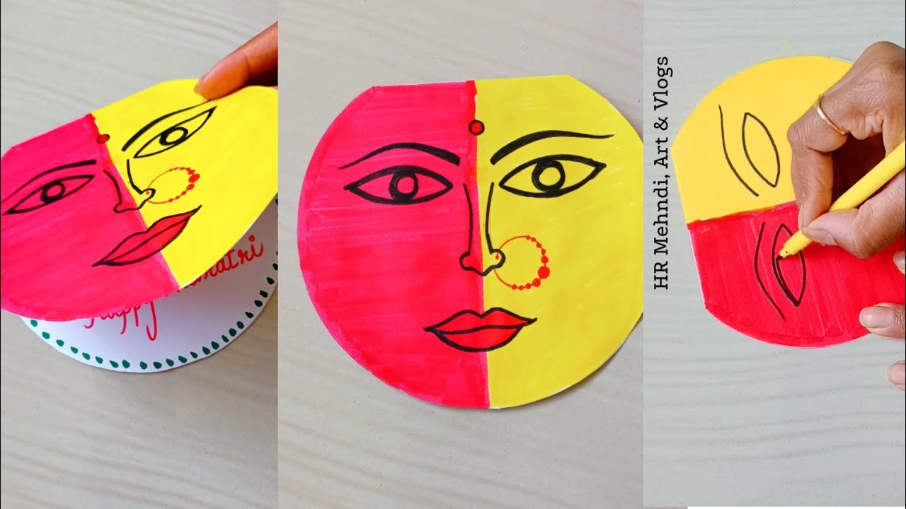 Navratri Greeting card/Handmade Navratri Card/DIYDurga puja Card/Handmade Greeting card for Navratri