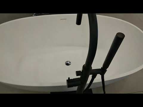 Italia Devit Cisal ART 15061140B black matt floor standing bath tap for free standing bath