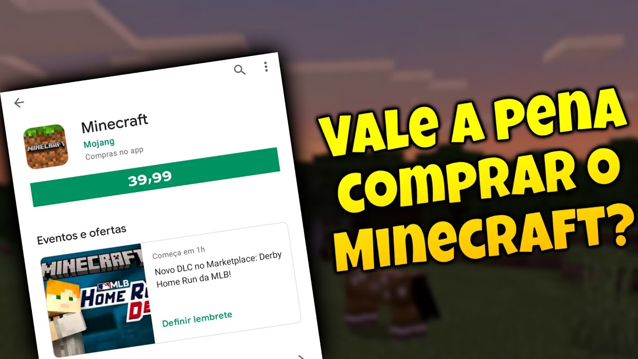 Imin Utilidade pública: Sombrio? Minecraft de graça na Play Store & Corre  que é só por 2 dias Minecraft 25% de 133 MB verificado por Play Protect  Cancelar I Jogar Preço de