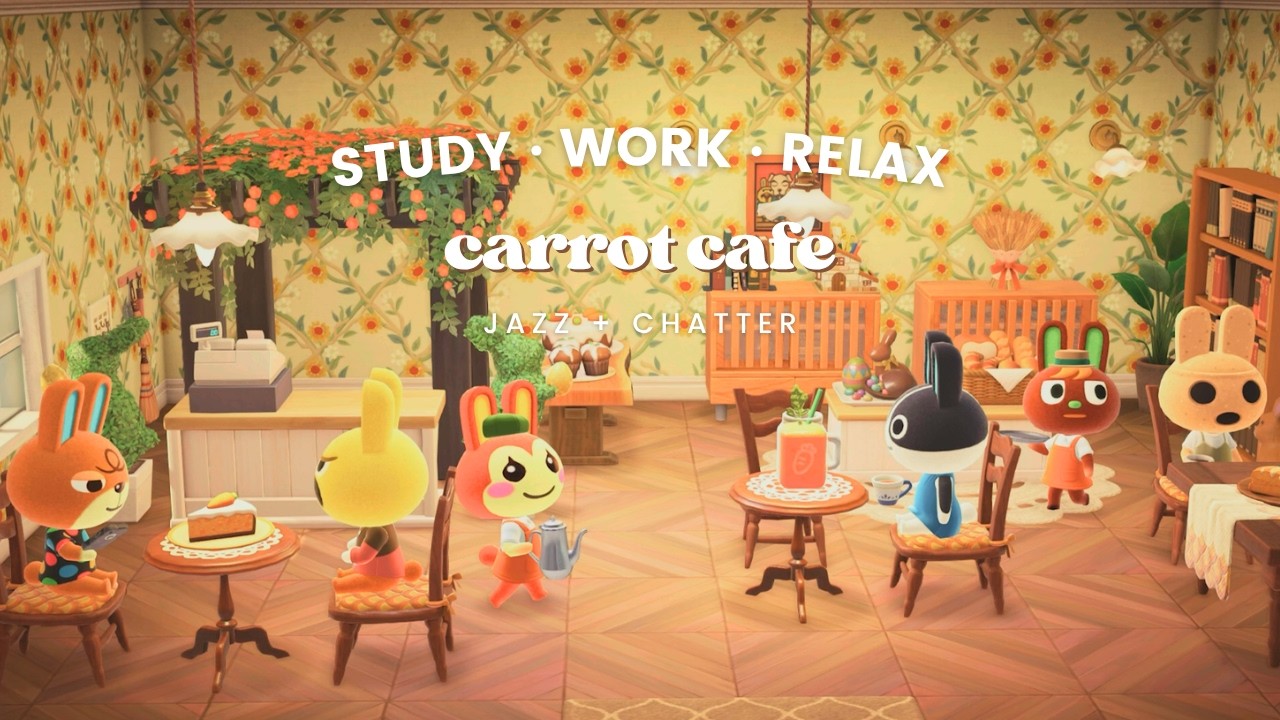 Carrot Café  🥕 1 Hour Upbeat Jazz ☕ Café Chatter | Study Music | Work Aid