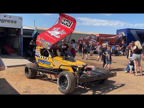 Kings Lynn BriSCA F1 stock car world semi final 1 pit walk