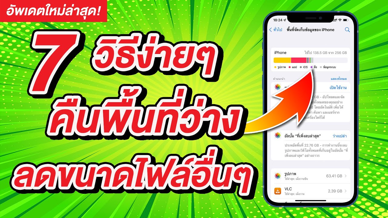 iphone พื้นที่เต็ม Update หมดปัญหาเมมเต็ม 7 วิธีสุดง่าย คืนพื้นที่ว่าง iPhone ลดขนาดไฟล์อื่นๆ ได้พื้นที่กลับคืนมาเพียบ