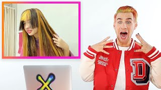 Hairdresser Reacts To DIY Y2k Stripe Highlights