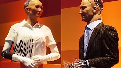 Two AI robots Sophia & Han debate the future of humanity  - Rise 2017