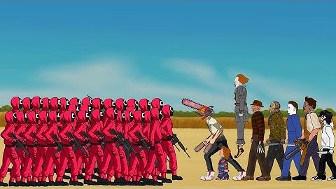 Squid Game Vs Chainsaw Man, Jason Voorhees, Freddy, Michael, Jeff, Leatherface, Chucky, Pennywise