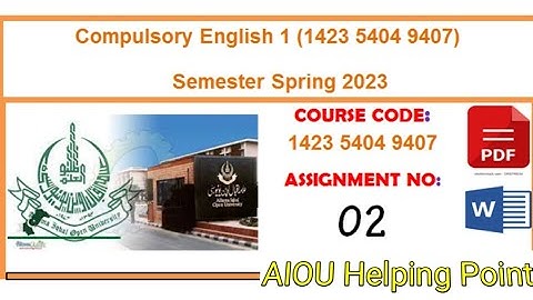 1423 solved 2023 pdf: 1423, 5404 & 2nd assignment spring :5404 solved assignment 2023: