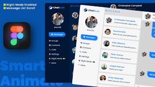 Figma Tutorial : ChatBook UI/UX Design in Figma - Dark Mode Enabled - Scroll Animation
