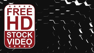 Free Stock Videos - Abstract animated hexagon 3D shapes in shadow moving rising randomly on black BG