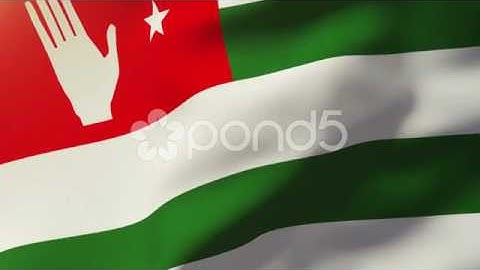 Abkhazia Flag Waving In The Wind. Looping Sun Rises Style. Animation Loop