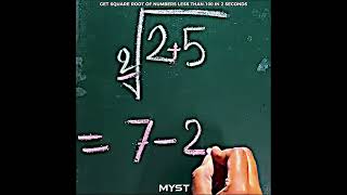 Get Square Roots in 2 seconds No Calculator ⚡️ #7x7