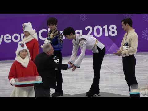 yuzuru hanyu 2018 PyeongChang Men's figure skating Venue Ceremony Fancam