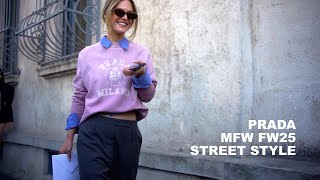 Street Style Highlights At Prada Fw25 Womenswear Show During Milan Fashion Week