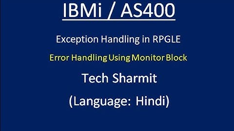 IBMi (AS400) - Error Handling using  Monitor Block in #RPGLE #AS400 #IBMi