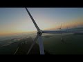 Frosty Morning Sunrise at Windmills on FPV Drone