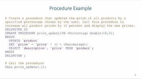 Advanced SQL: SQL/PSM Routines (Procedures)