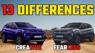 Nexon Facelift CREATIVE vs FEARLESS Comparison 2023