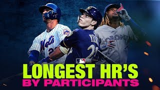 Check out the bombs from all 8 of home run derby participants this
season! longest runs christian yelich, vladimir guerrero jr., pete
alons...
