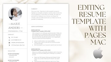 Editing resume template in Pages on MAC