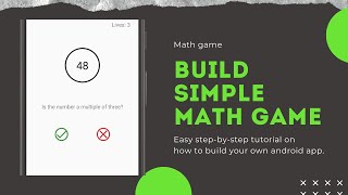 Android app development | Build simple Math game part 1 | Is given number is multiple of 3