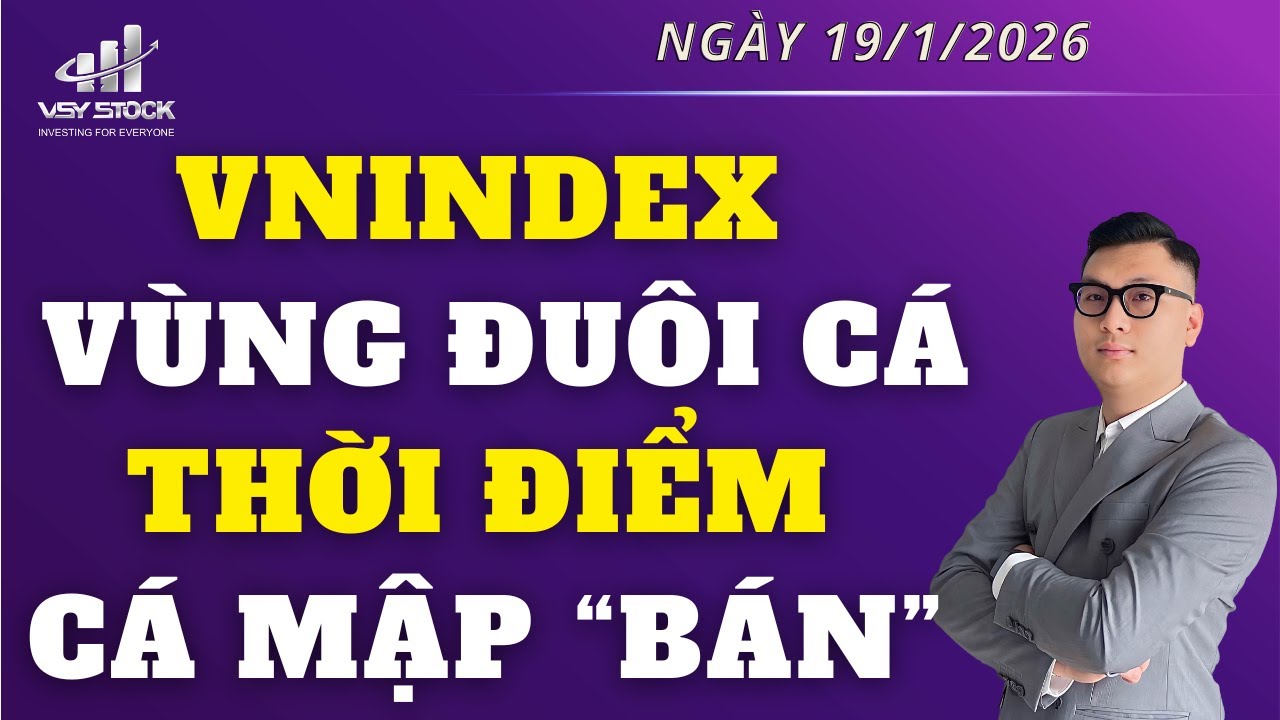 NHẬN ĐỊNH THỊ TRƯỜNG NGÀY 19/1: VNINDEX VÙNG ĐUÔI CÁ, THỜI ĐIỂM CÁ MẬP BÁN, HÀNH ĐỘNG NHÀ ĐẦU TƯ