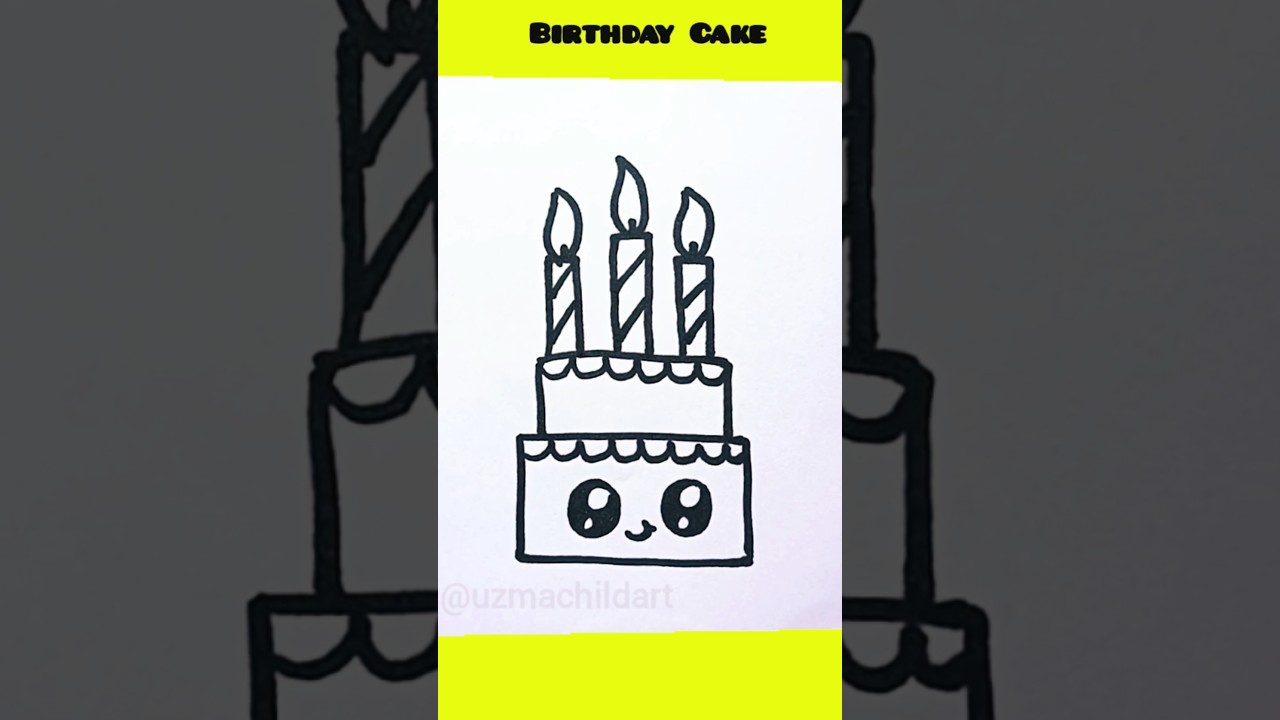How To Draw Birthday Cake Drawing 