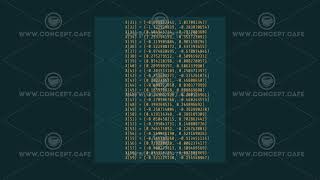 Rectangular animated block with scrolling abstract code.