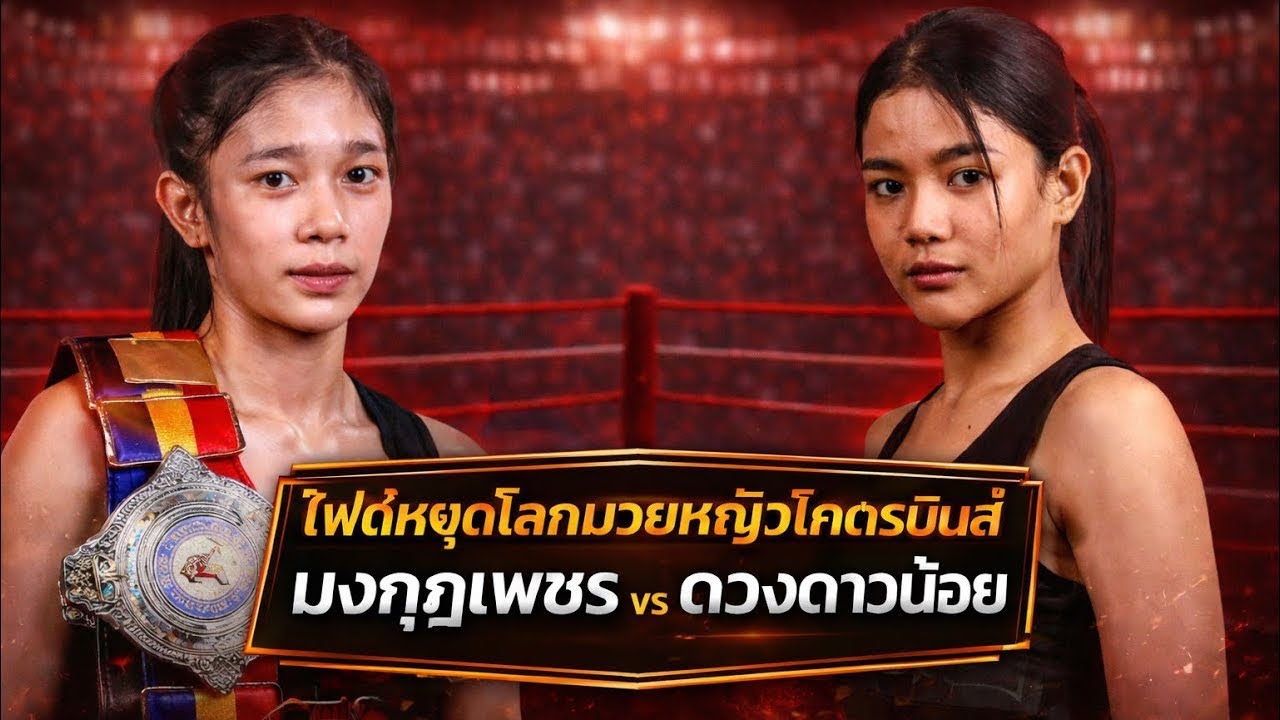 ไฟต์หยุดโลกมวยหญิง โคตรมันส์ มงกุฎเพชร เพชรพราวฟ้า vs ดวงดาวน้อย ลูกทรายกองดิน 