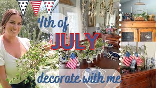 4th of July Decorate With Me! RED WHITE AND BLUE home decor 🇺🇸
