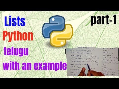 lists in python in telugu | part-1 | python programming | with an ...