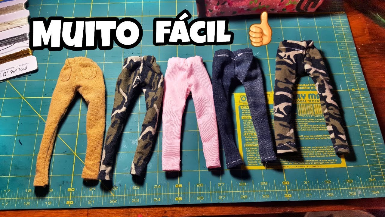 Para a Barbie - calça moletom feita a mão D.I.Y pants 