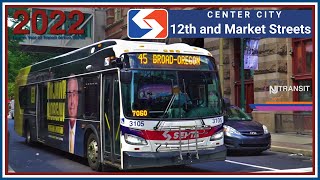 Philadelphia, PA: 12th & Market SEPTA and NJ Transit Buses - SEPTA TrAcSe 2022