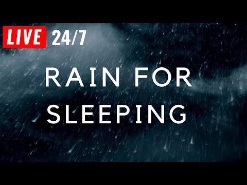 Rain Sounds For Sleeping BLACK SCREEN Sleep FAST With Heavy Rain