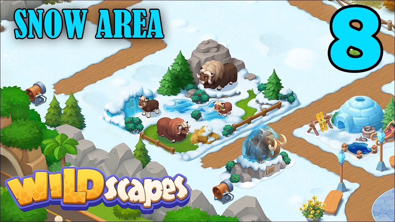 Wildscapes Walkthrough Gameplay - Unlocking Snow Area - Part 8 games people play