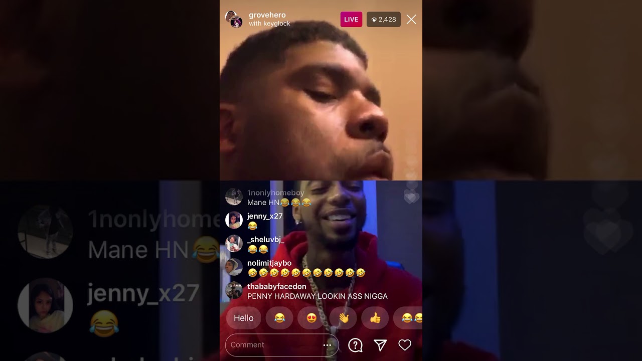 Grovehero goes live with #keyglock 🔥🔥🔥🍾 very funny they both were going at it! #glock #grovehero