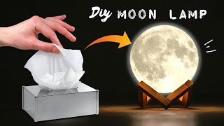 Moon Lamp with Tissue Paper | Moon Lamp DIY | Night Lamp making at home | DIY Room Decor